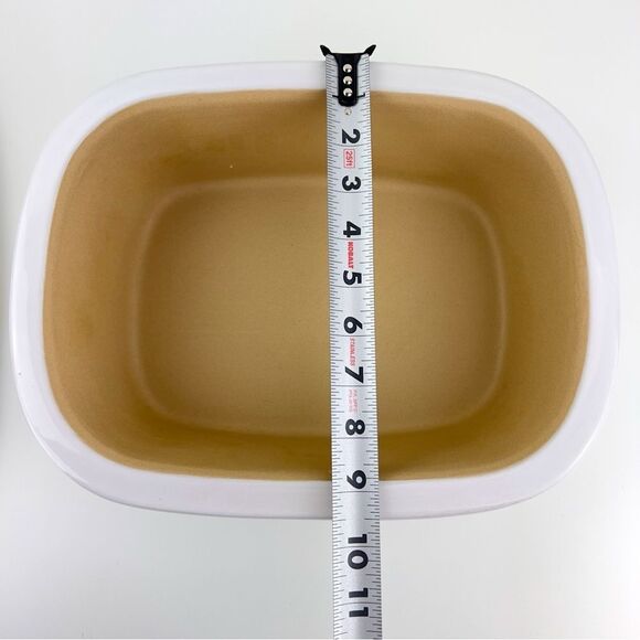 Pampered Chef White 3.1 Qt Deep Covered Baking Stoneware Roaster Casserole Dish - Picture 10 of 10